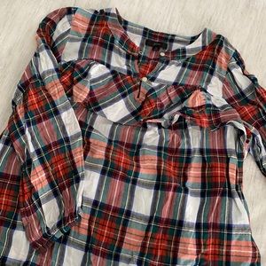 JCrew Sz M Long Sleeve Plaid